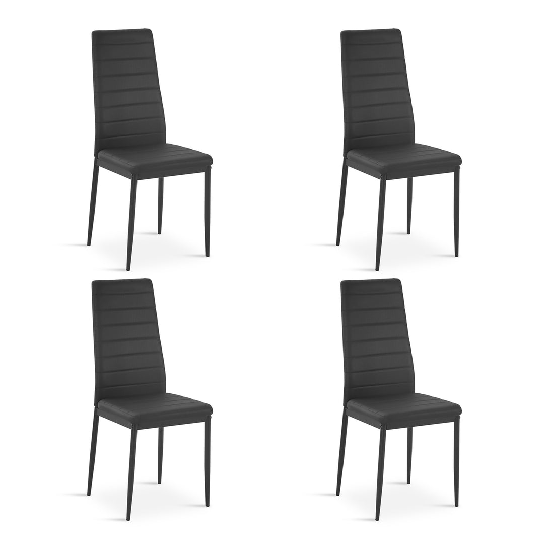 Ethan PU Leather Dining Chair - Set of 4 - Black 