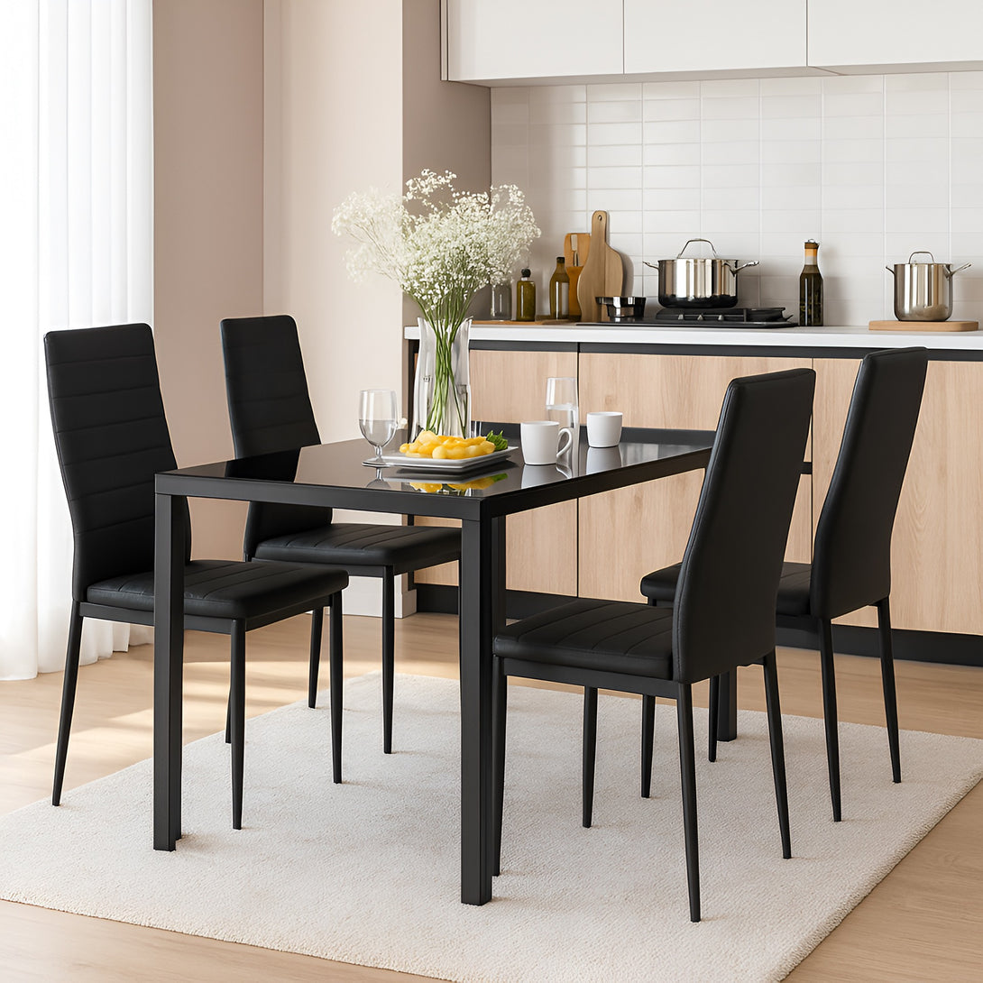 Samuel 5 Piece 1.2m Dining Set - Black 
