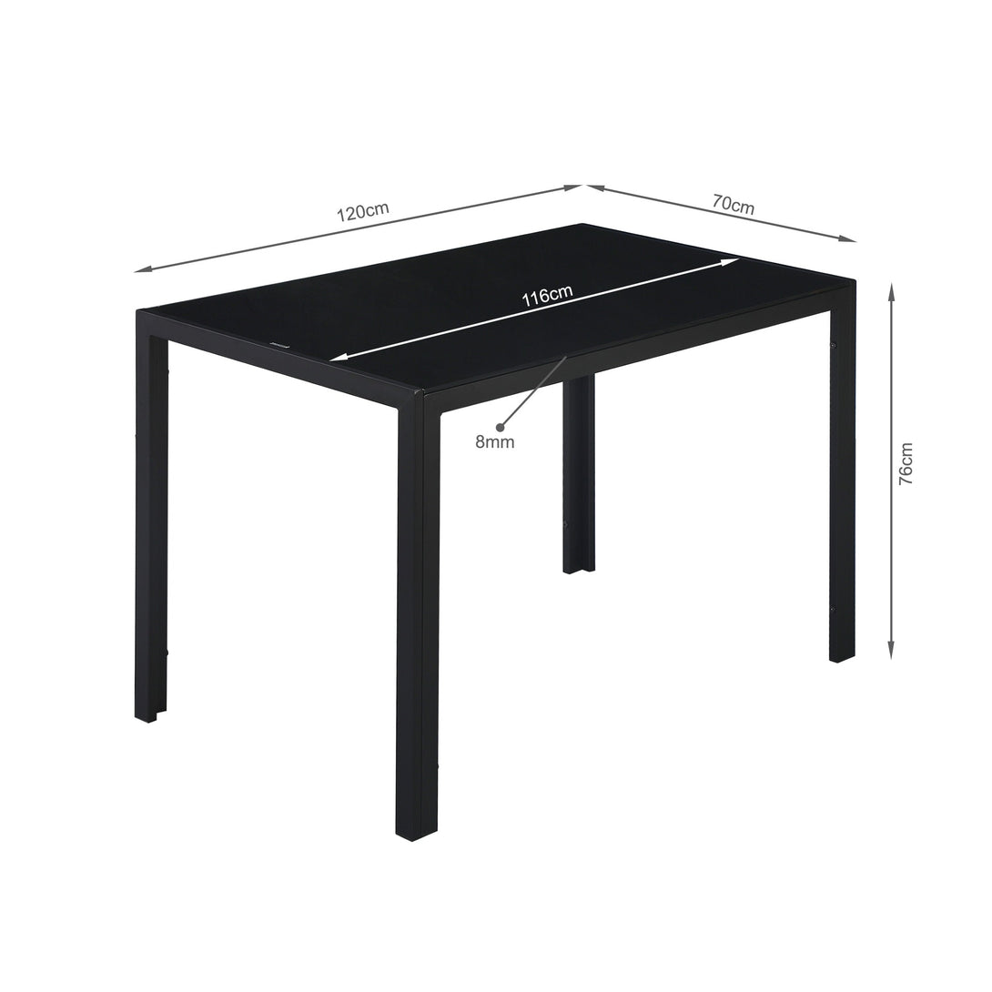 Samuel 5 Piece 1.2m Dining Set - Black 