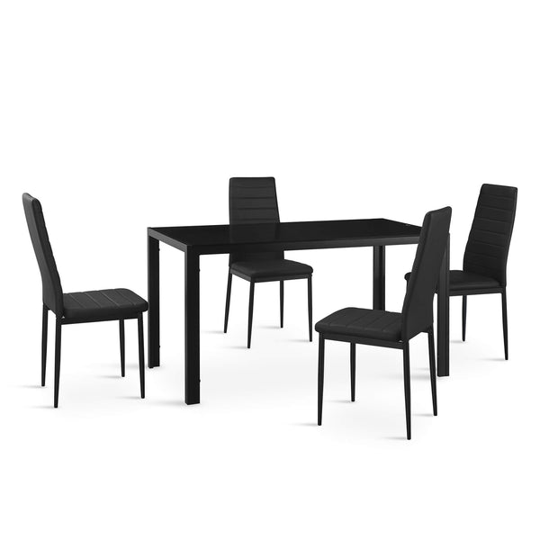 Samuel 5 Piece 1.4m Dining Set - Black
