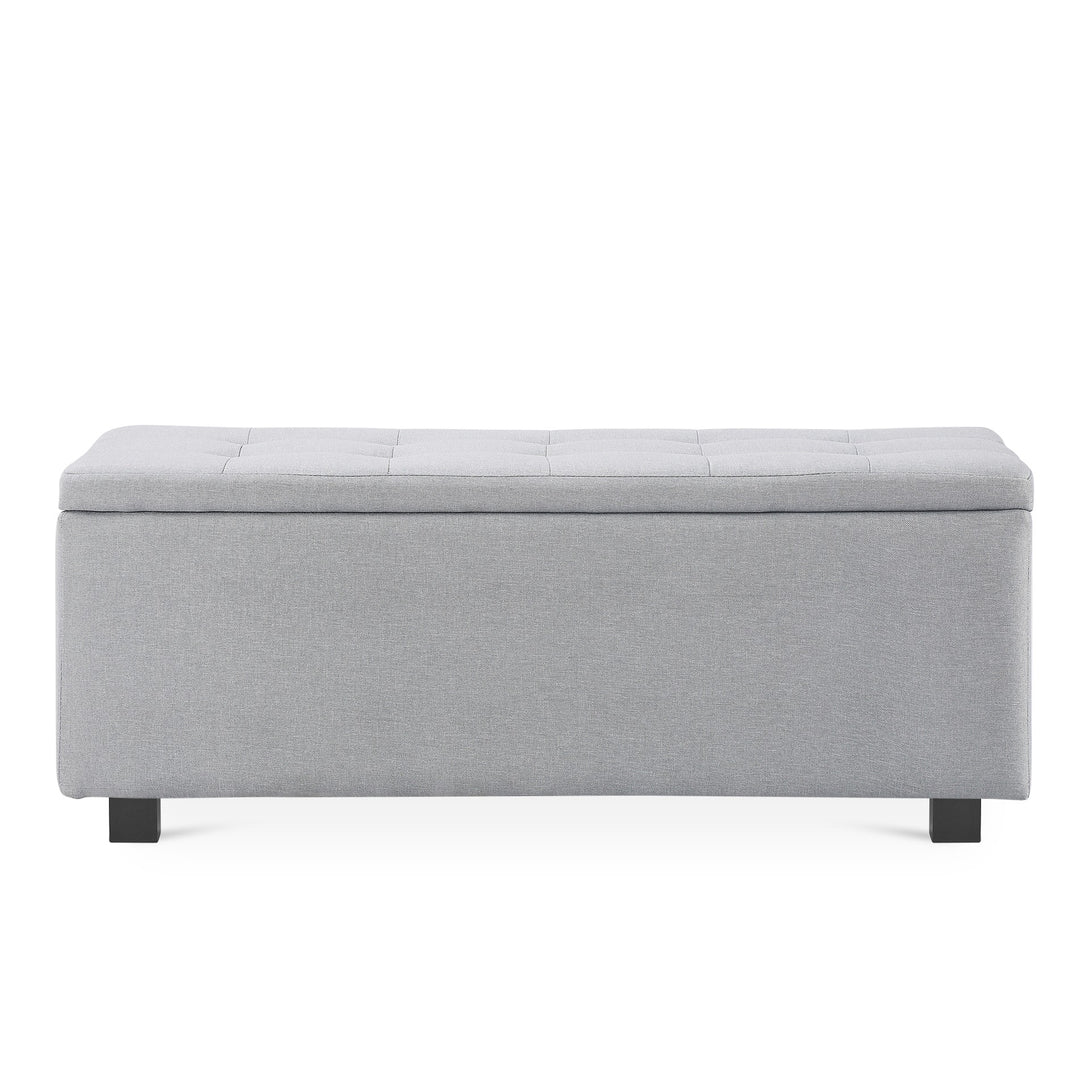 Alexander Storage Ottoman Bench - Light Grey