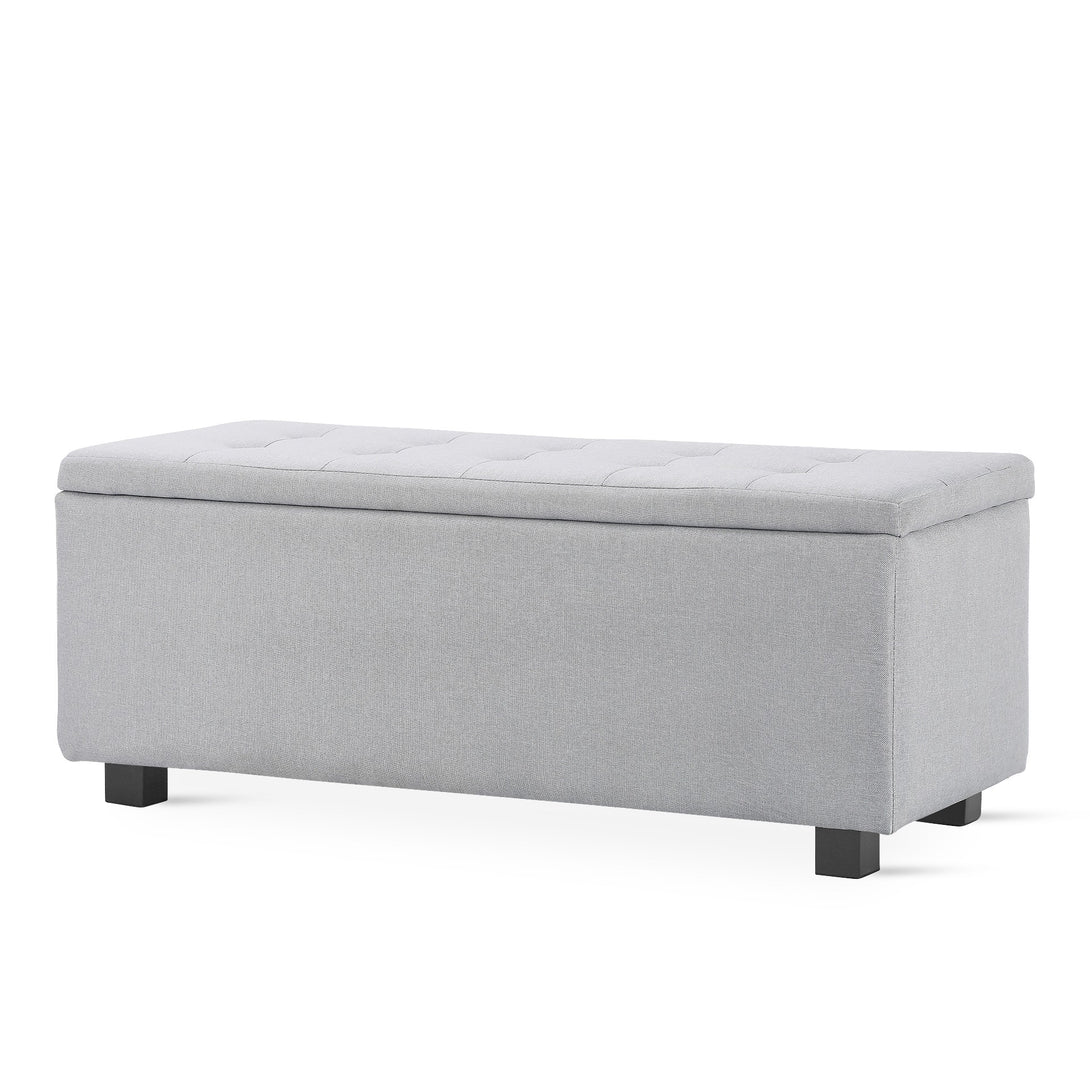 Alexander Storage Ottoman Bench - Light Grey