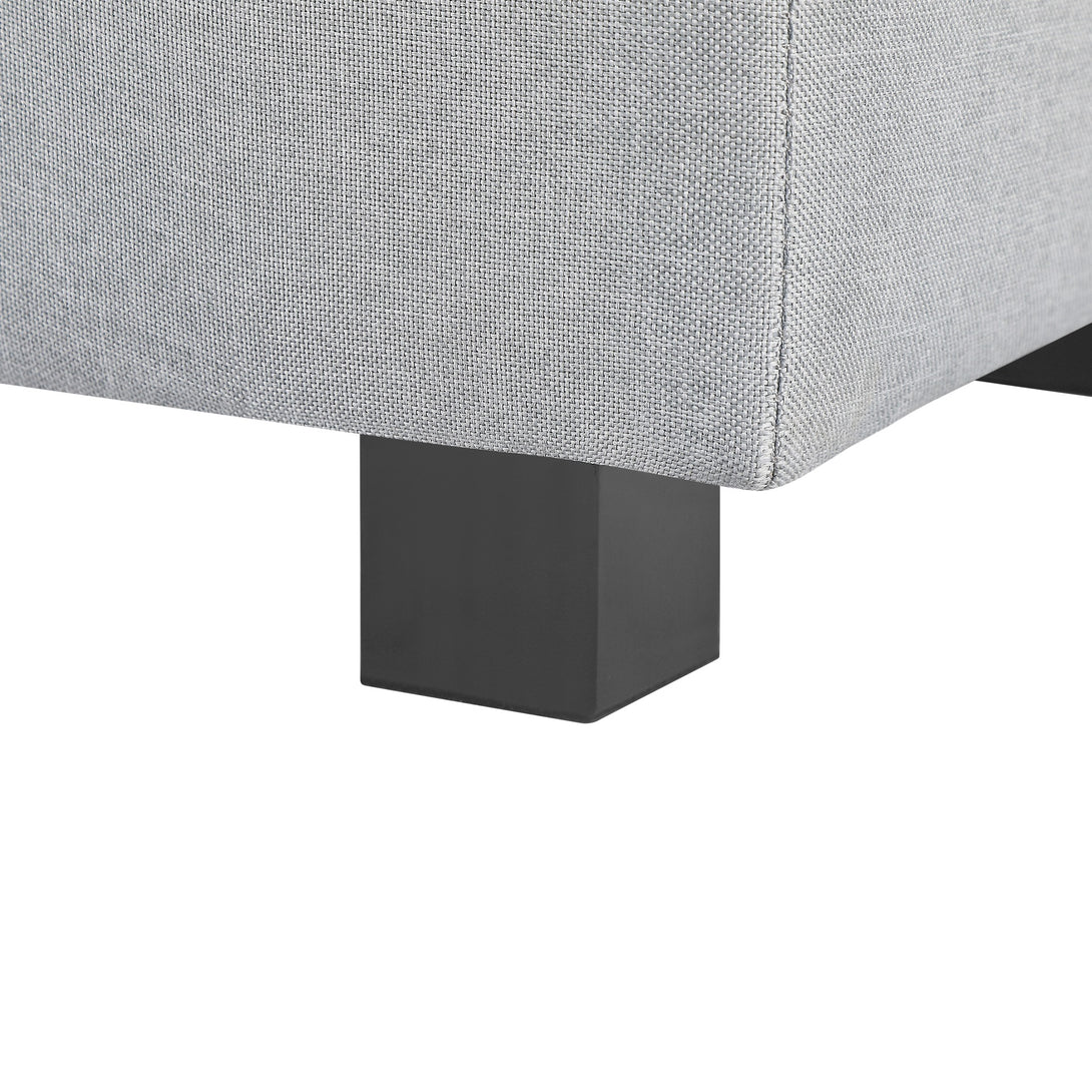 Alexander Storage Ottoman Bench - Light Grey