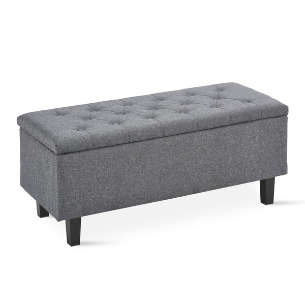 Sebastian Storage Ottoman Bench - Grey