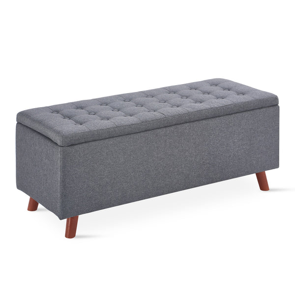 Levi Storage Ottoman Bench - Dark Grey