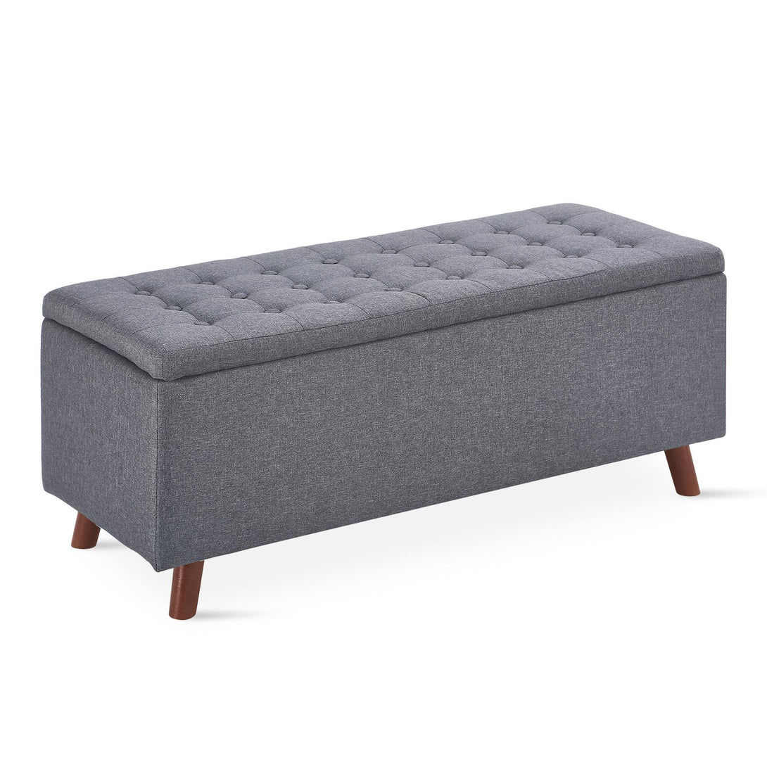 Levi Storage Ottoman Bench - Dark Grey