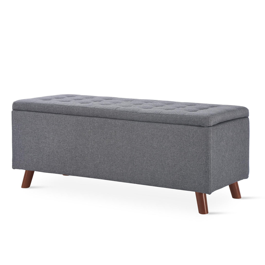 Levi Storage Ottoman Bench - Dark Grey