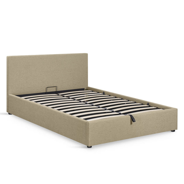 Violet Double Gas Lift Bed Frame - Beige