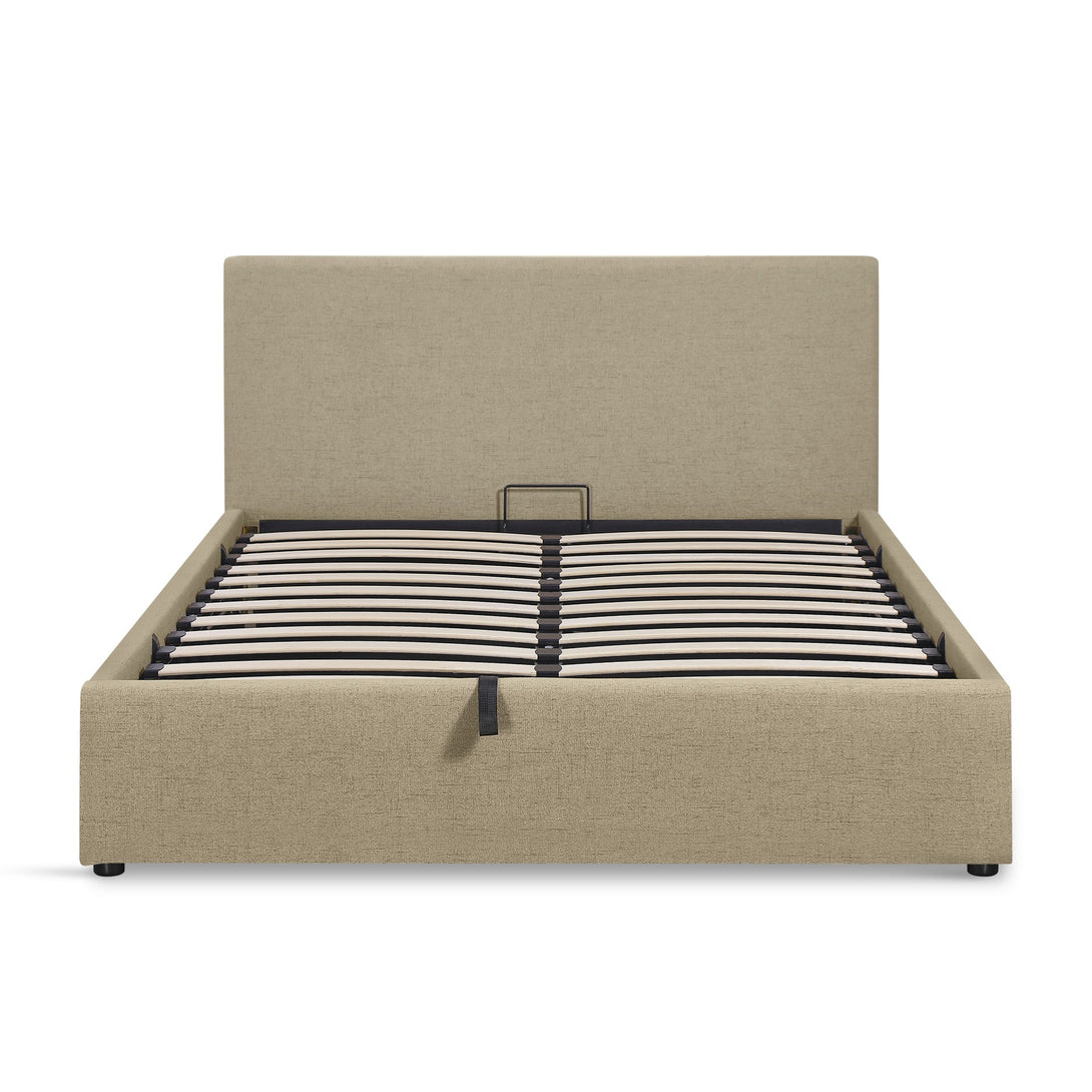 Violet Double Gas Lift Bed Frame - Beige