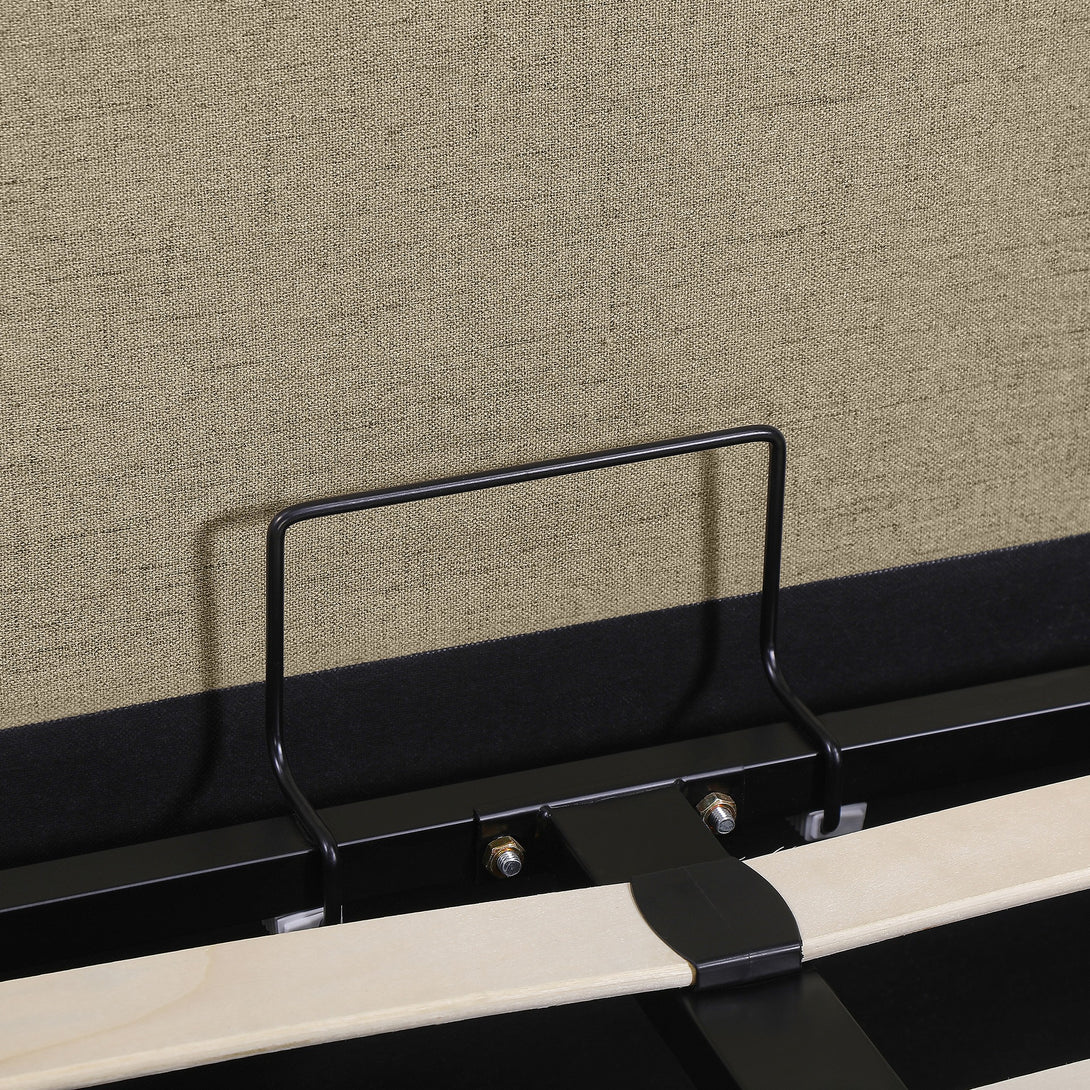Violet Double Gas Lift Bed Frame - Beige