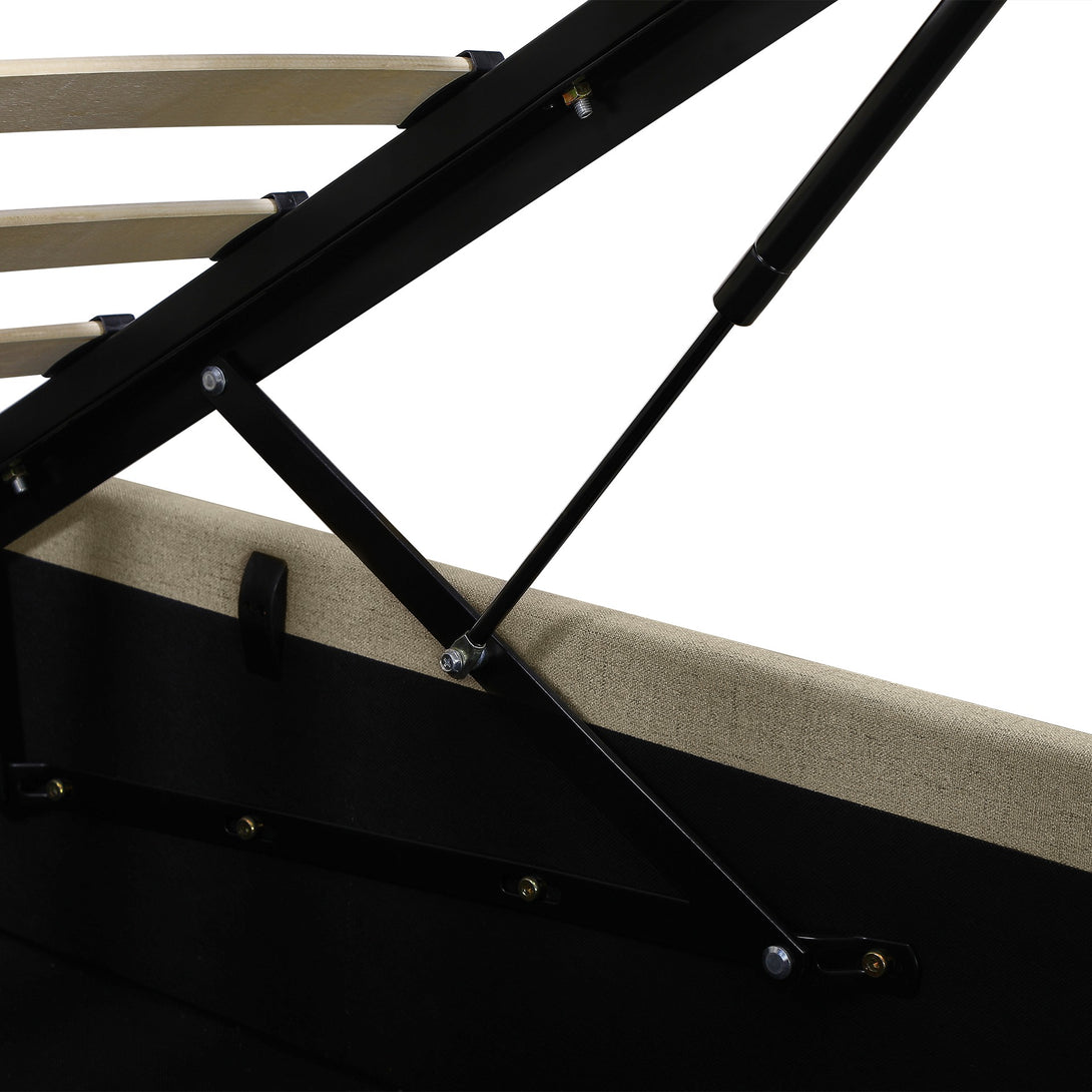Violet Double Gas Lift Bed Frame - Beige