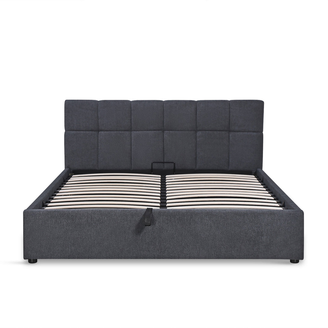 Elizabeth Queen Gas Lift Bed Frame - Dark Grey