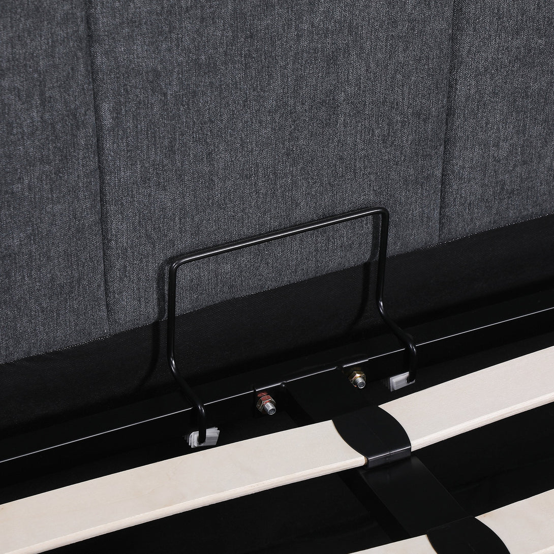 Elizabeth Queen Gas Lift Bed Frame - Dark Grey