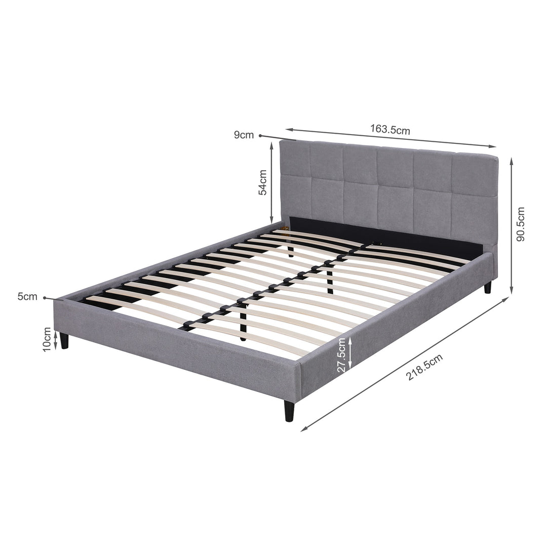 Nora Queen Bed Frame - Light Grey