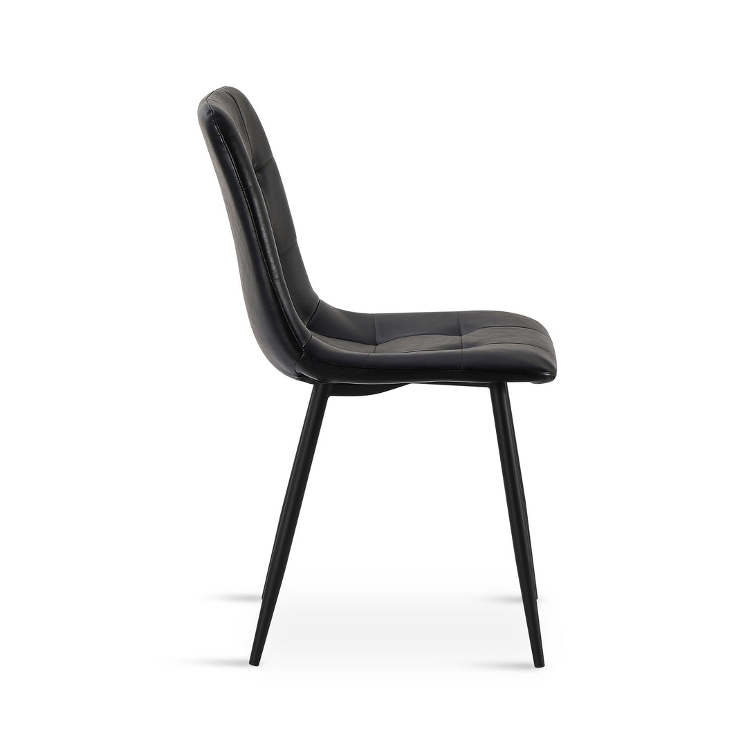 David PU Leather Dining Chair - Set of 4 - Black