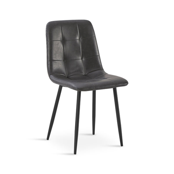 David PU Leather Dining Chair - Set of 4 - Grey