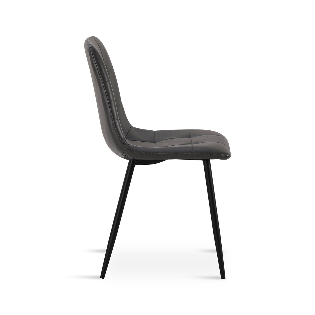 David PU Leather Dining Chair - Set of 4 - Grey