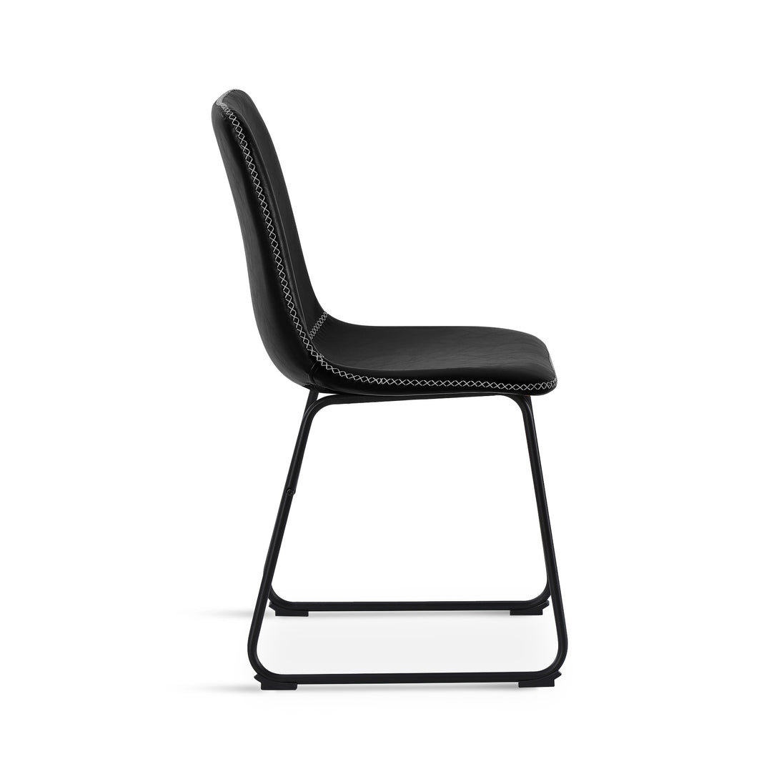 Grayson PU Leather Dining Chair - Set of 2 - Black
