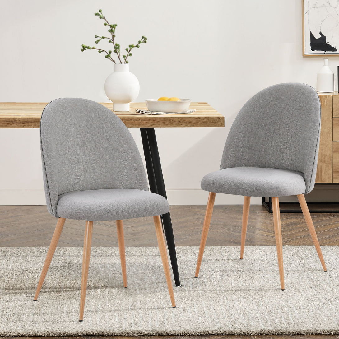 Wyatt Linen Dining Chair - Set of 2 - Light Grey