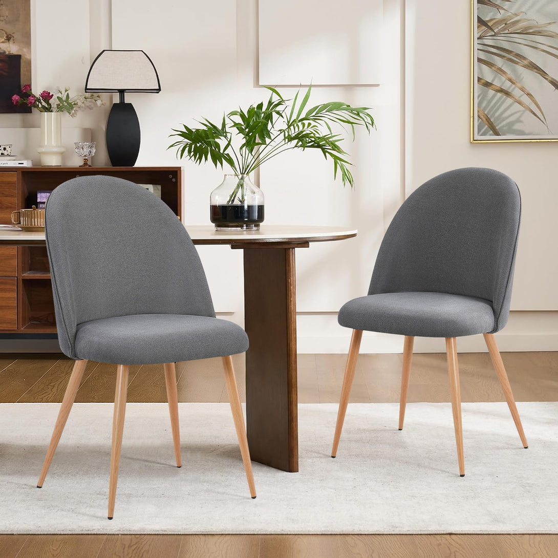 Wyatt Linen Dining Chair - Set of 2 - Dark Grey
