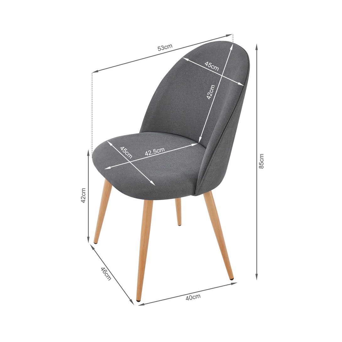 Wyatt Linen Dining Chair - Set of 2 - Dark Grey