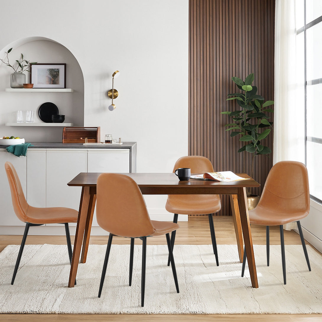 Matthew PU Leather Dining Chair - Set of 4 - Orange