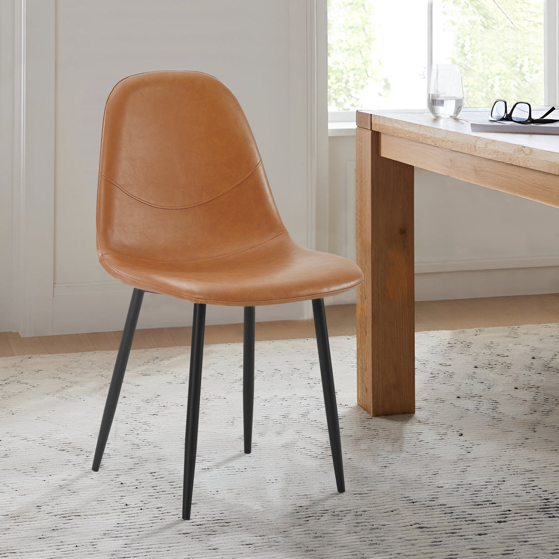 Matthew PU Leather Dining Chair - Set of 4 - Orange