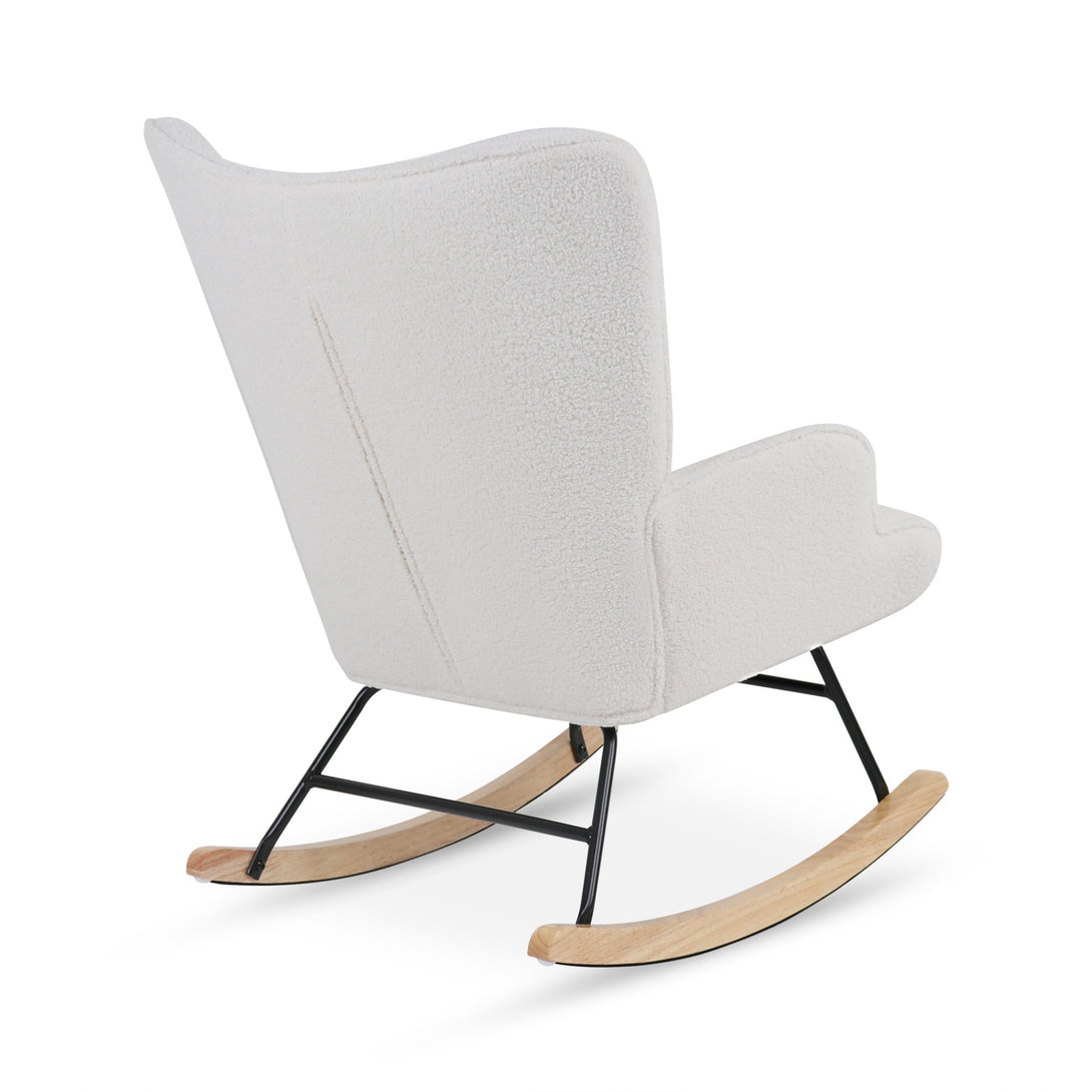 Ava Boucle Rocking Armchair - White