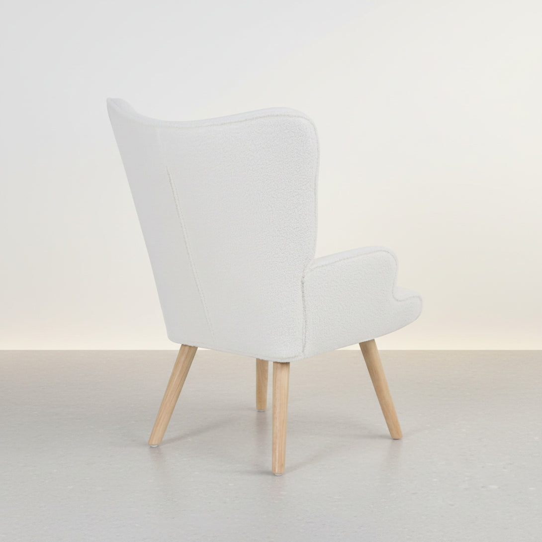 Emma Armchair with Ottoman - White