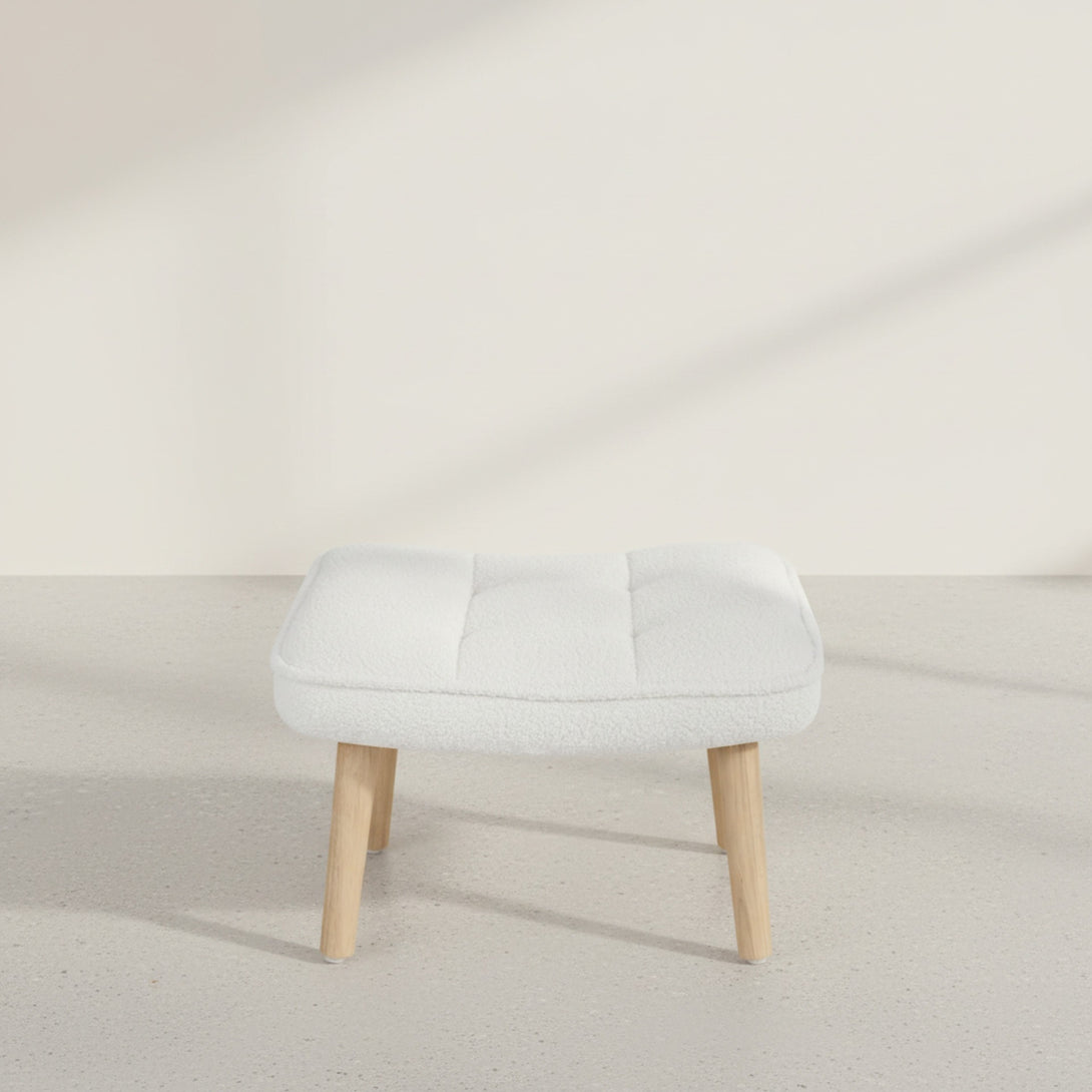 Emma Armchair with Ottoman - White