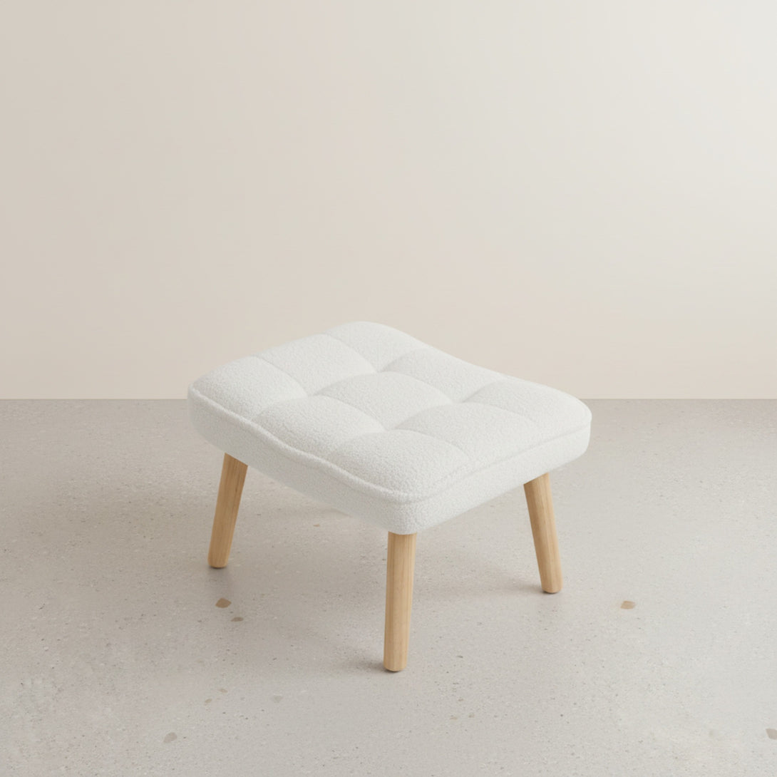Emma Armchair with Ottoman - White