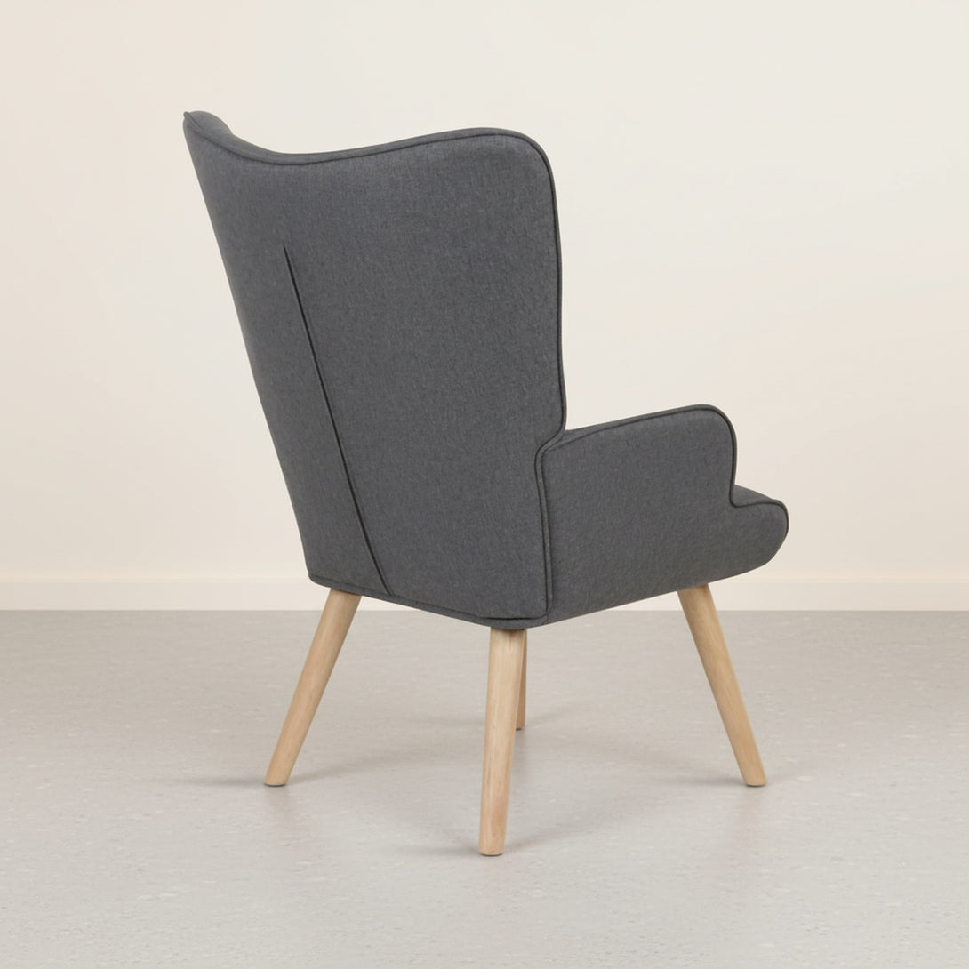 Emma Armchair with Ottoman - Grey