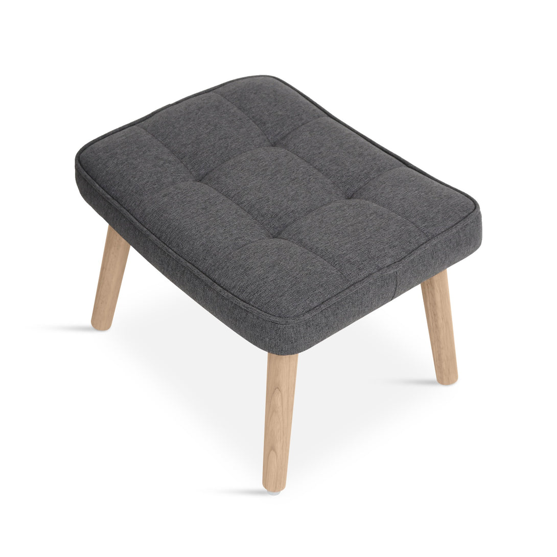 Emma Armchair with Ottoman - Grey