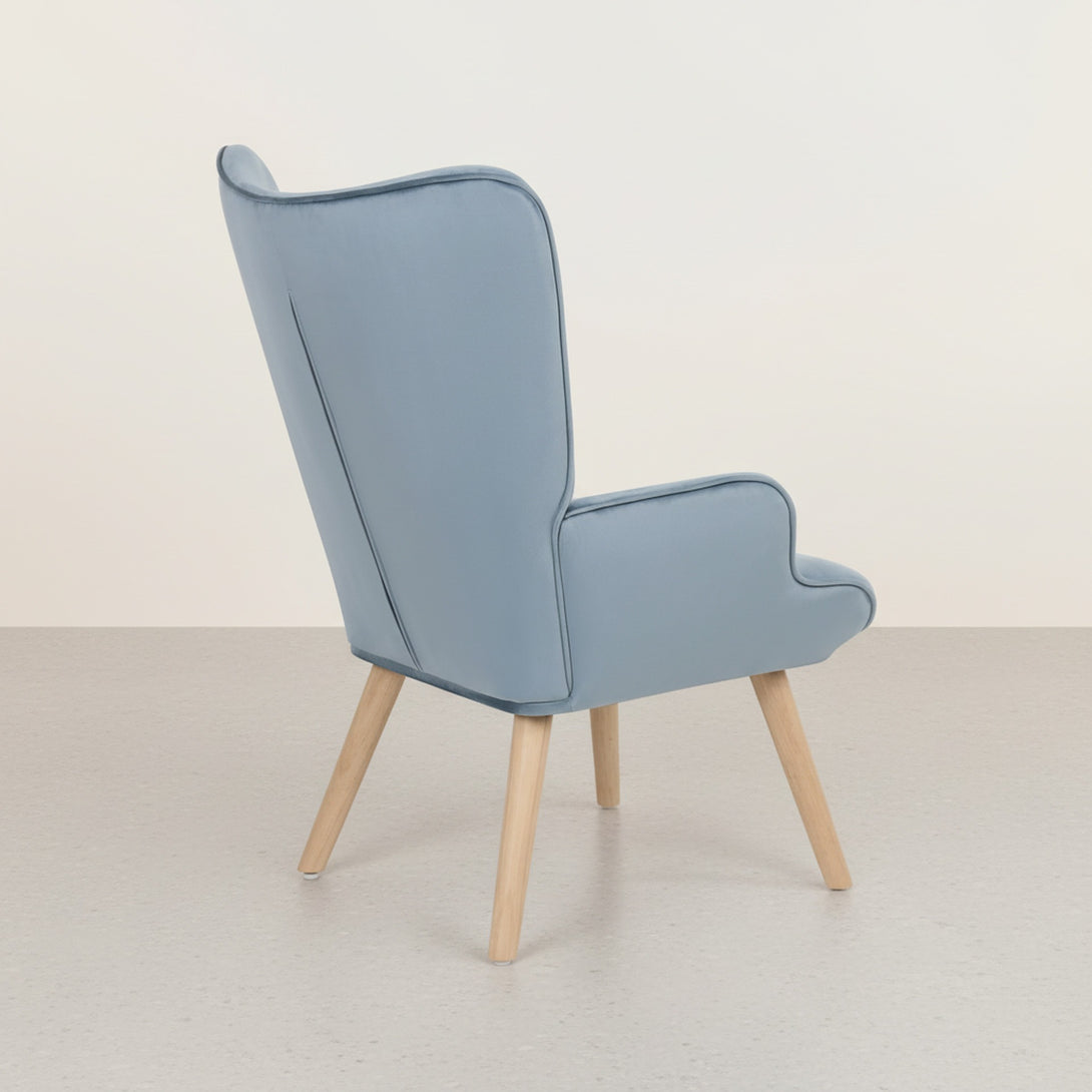 Olivia Armchair with Ottoman - Blue