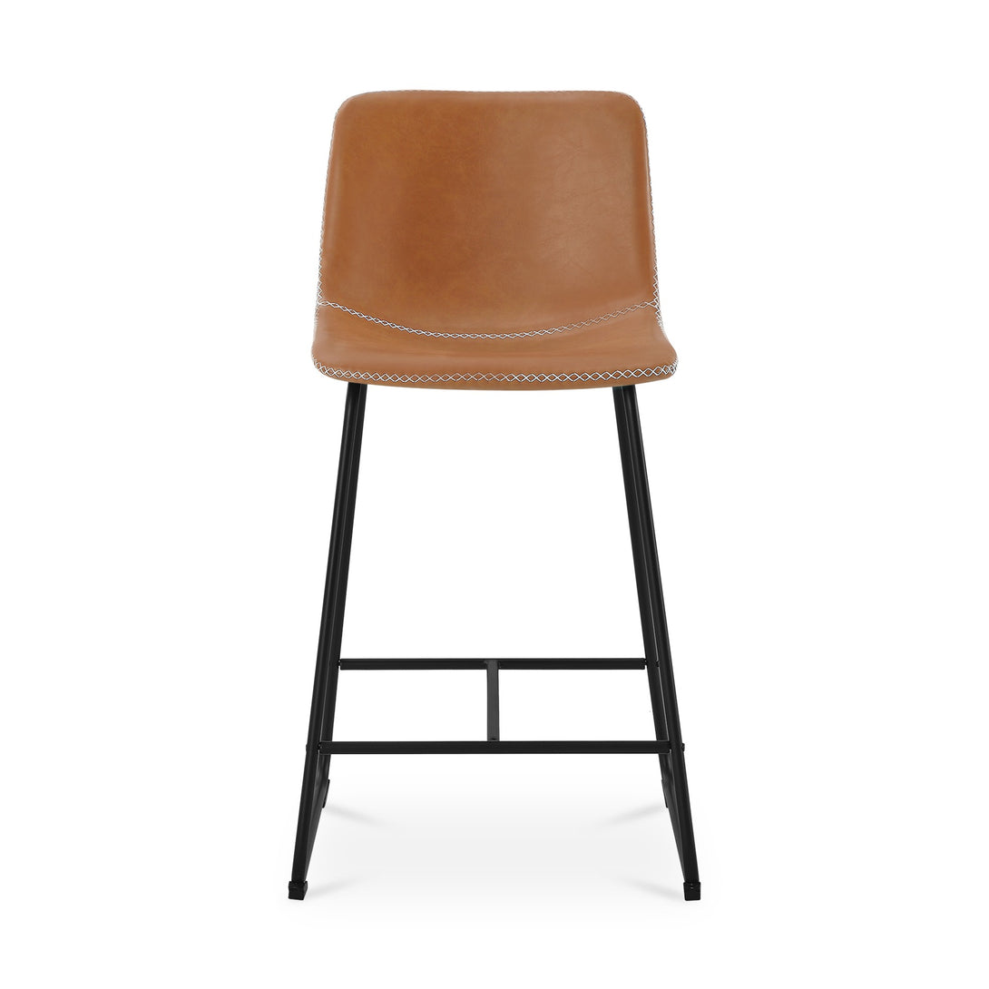 Luke PU Leather Bar Stool - Set of 2 - Orange