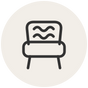 Soft boucle upholstery