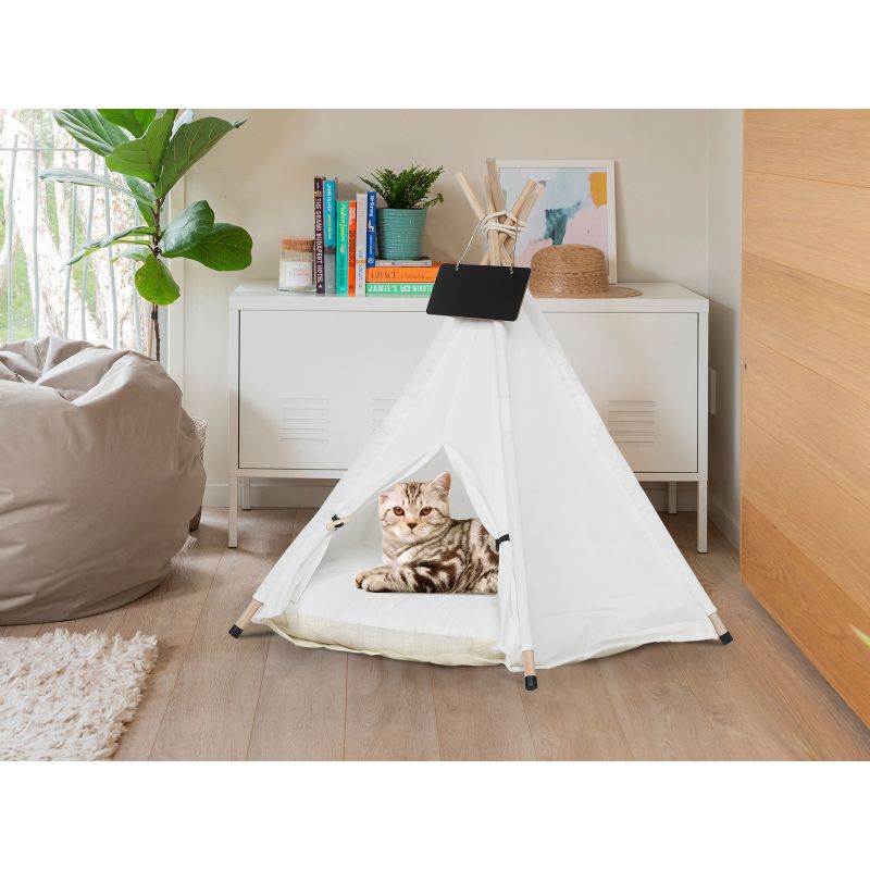 Pet Teepee Tent Pet Bed WHITE