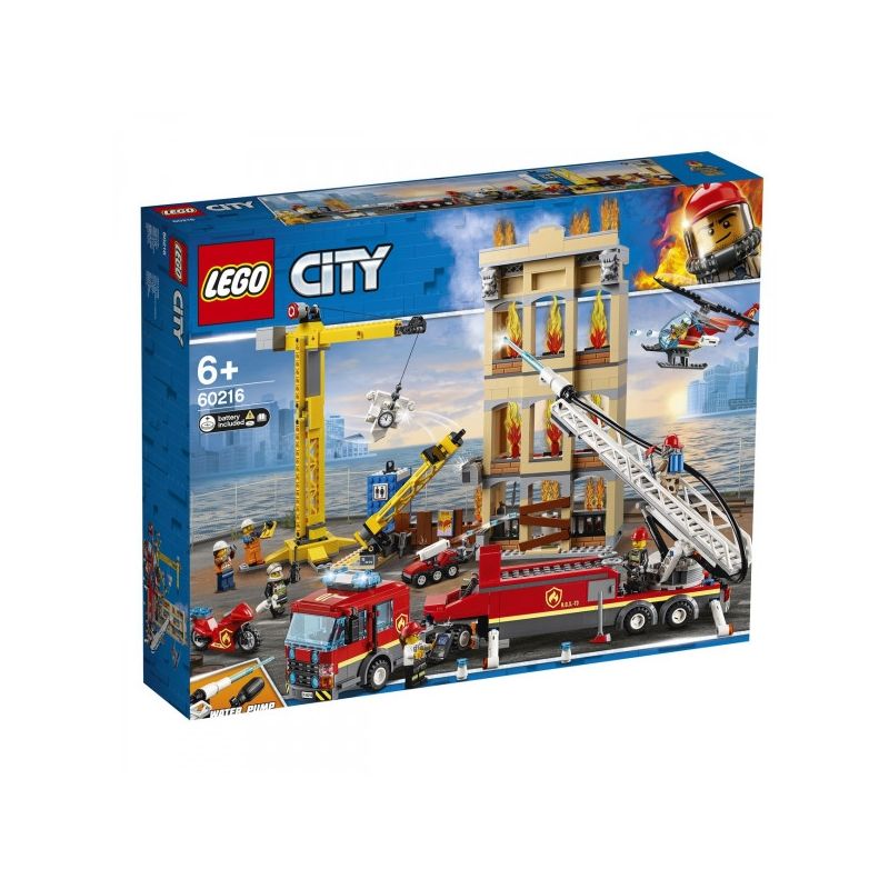 Lego 60216 city downtown fire brigade crane truck copter set online