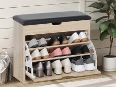 Hawea Shoe Rack Wooden Storage Cabinet 3 Layer - Oak