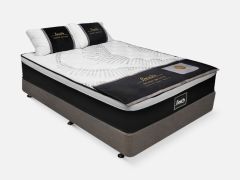 VINSON Fabric Queen Bed with Premier Back Support Mattress - SLATE