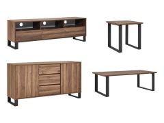 FROHNA Living Room Furniture Package 4PCS - WALNUT