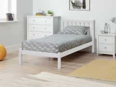 Baker Single Wooden Bed Frame - White