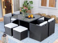 Caicos 9 Piece Rattan Outdoor Dining Set