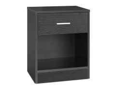 CLAYTON Bedside Table with Drawer - BLACK