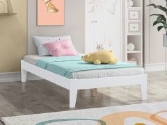 Meri King Single Wooden Bed Frame - White