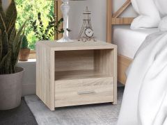 Hassan Bedside Table with 1 Drawer - Oak