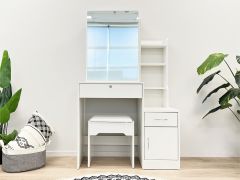 Magnolia Sliding Door Mirror Dressing Table Set 2pcs - White