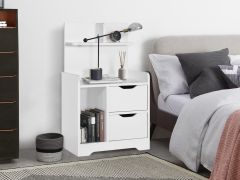 Finn Bedside Table Nightstand - White