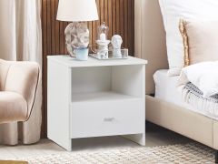 Makalu Wooden Bedside Table Nightstand - White