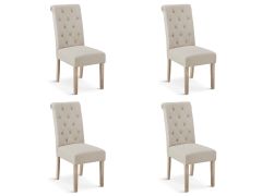 Zoey 4 Piece Upholstered Dining Chair - Beige